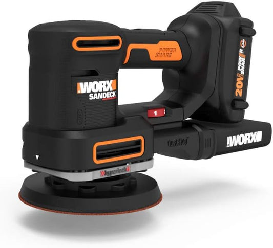 20V Random Orbital Sander, 5-In-1 Cordless Multi-Sander,Electric Sander with Battery and Charger, WX820L