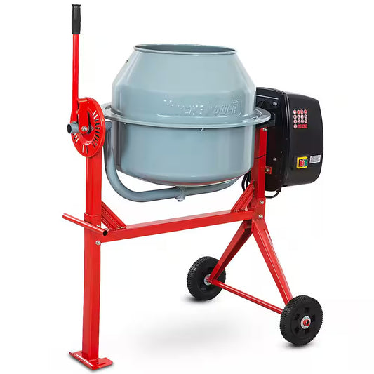 4 Cu. Ft. 115 L 500-Watt Grey Portable Electric Concrete Cement Mixer Barrow Mixing Mortar