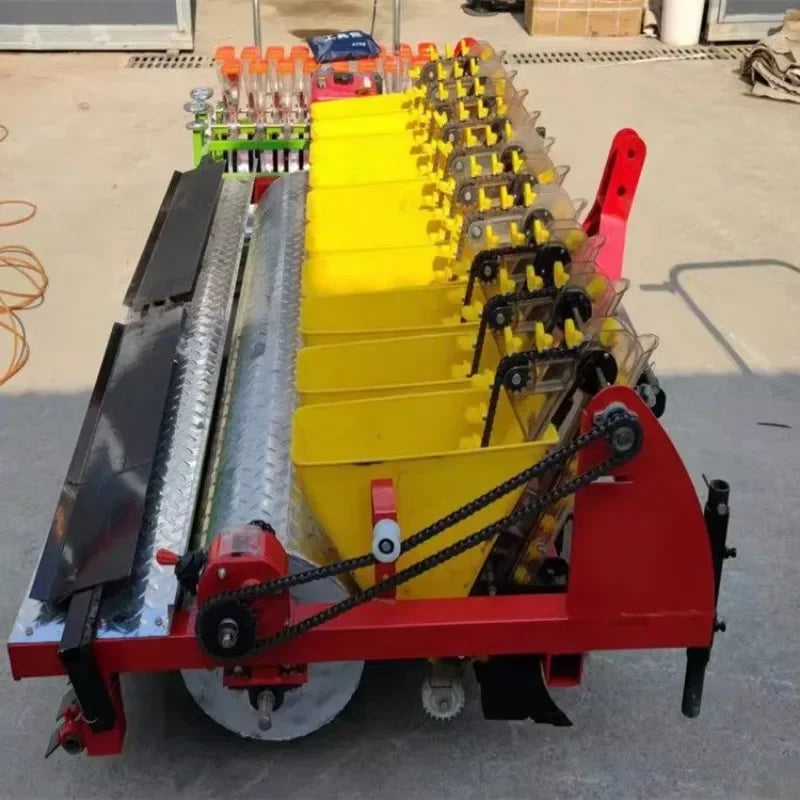 Garlic Planting Machine Seeder Sower Hand Push Three Point Tractor Mounted 4 Row Garlic Planter