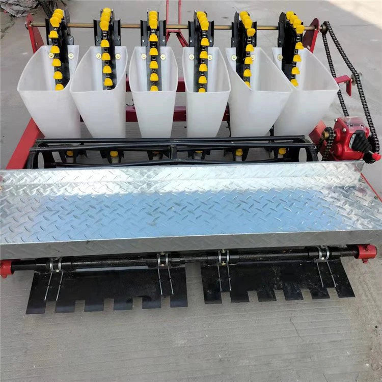 Garlic Planting Machine Seeder Sower Hand Push Three Point Tractor Mounted 4 Row Garlic Planter