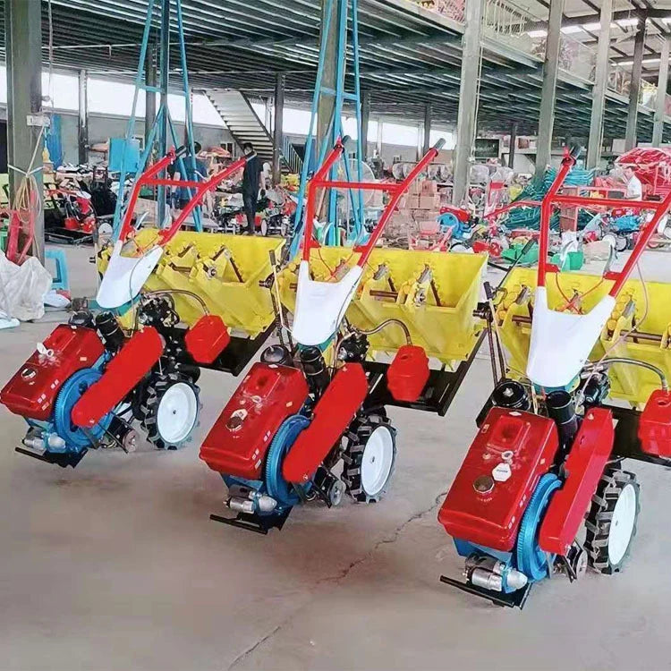 Garlic Planting Machine Seeder Sower Hand Push Three Point Tractor Mounted 4 Row Garlic Planter