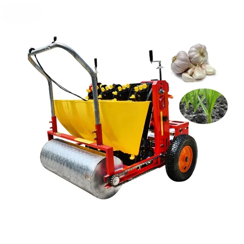 Garlic Planting Machine Seeder Sower Hand Push Three Point Tractor Mounted 4 Row Garlic Planter