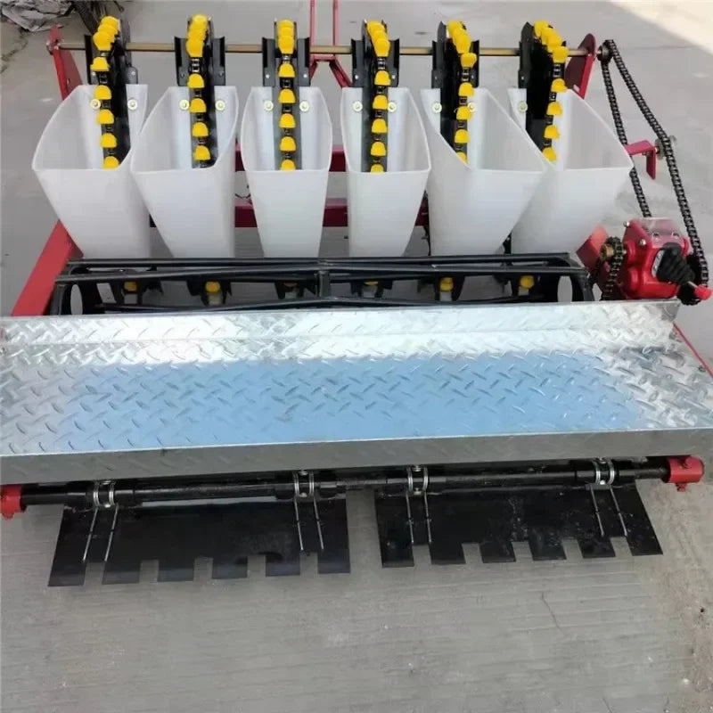 Garlic Planting Machine Seeder Sower Hand Push Three Point Tractor Mounted 4 Row Garlic Planter