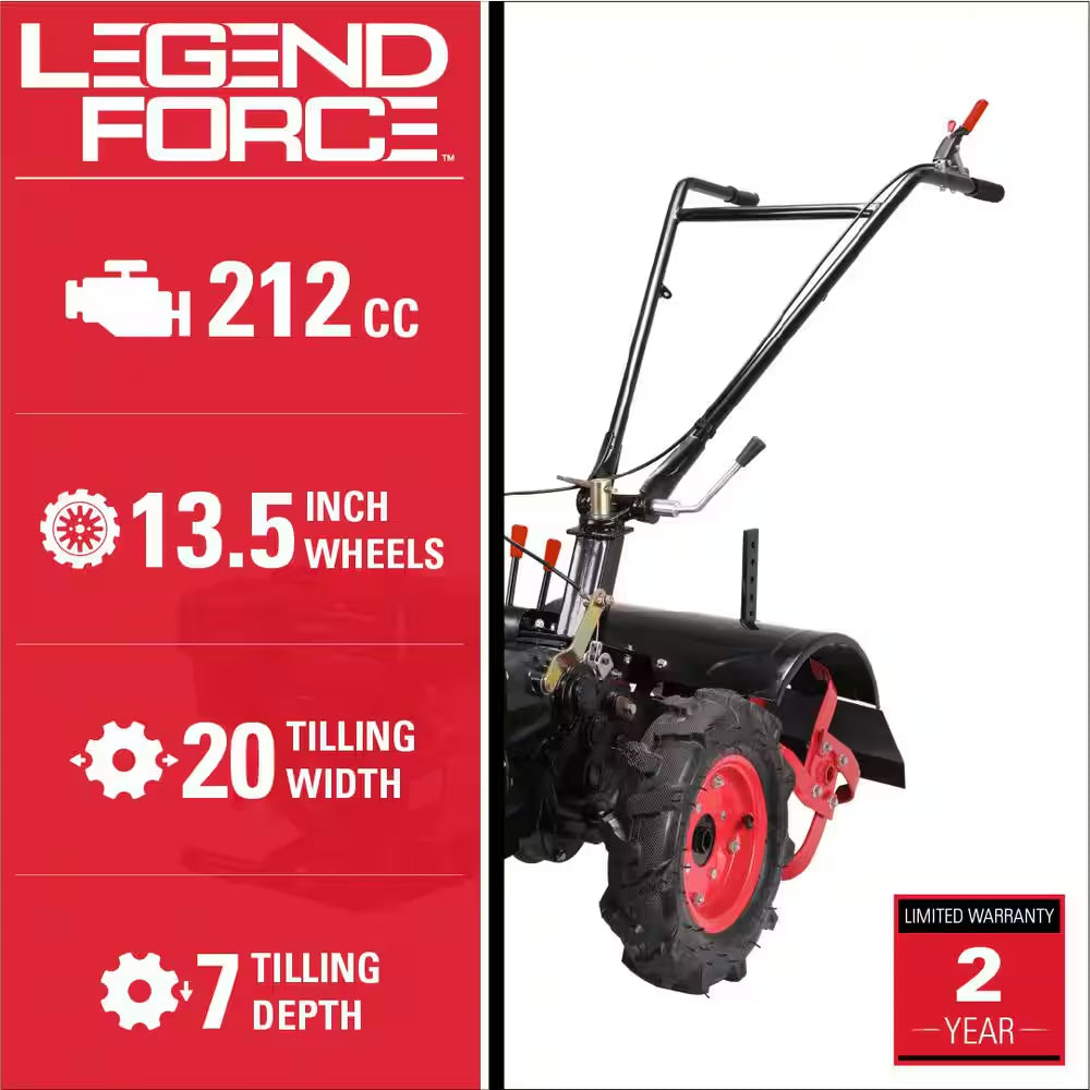 20 In. 212 Cc Gas Rear Tine Tiller, Forward/Reverse
