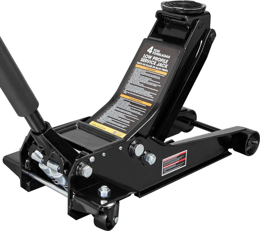 4 Ton Low Profile Service/Floor Jack Hydraulic Car Jack with Quick Lift Pump,Black,W8407B
